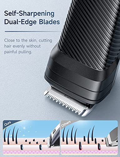Beard Trimmer Hair Clippers Men, Nose & Ear Trimmer, 9-in-1 Body Groomer Men Kit, Cordless Rechargeable Hair Clippers with 7 Limit Combs, Stainless Steel Blades,Extra Long Life Beard&Hair Grooming Kit