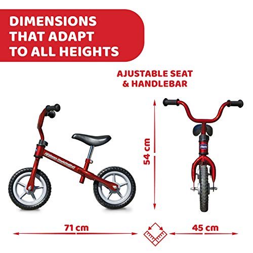 Chicco Red Bullet Balance Bike | First Bike, Anti-Puncture Wheels, up to 25kg, 18 months +