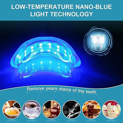 - Riatanxi Teeth Whitening Kit With Gel Light | 5×3ml Whitening Gel Pens | 16X Blue LED Light | Professional Home Care Bleaching System -
