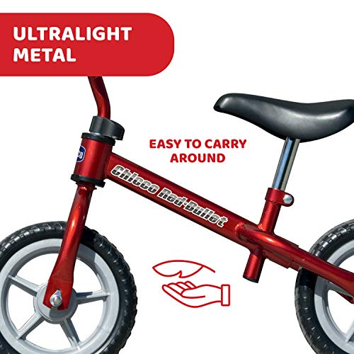 Chicco Red Bullet Balance Bike | First Bike, Anti-Puncture Wheels, up to 25kg, 18 months +