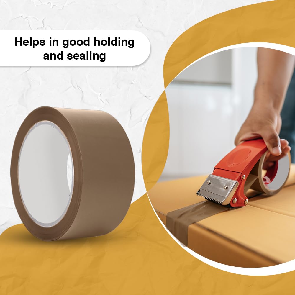 ARVO Packing Tape - Parcel Tape - Tape - 3 Rolls with Low Noise (48mm x 60m) - Strong Heavy Duty Brown Tape for Packing Boxes, Secure Packaging Tape for Moving House