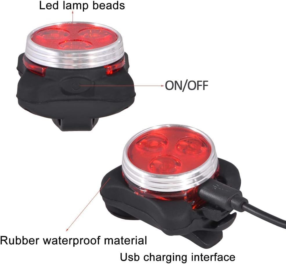 Bestyks Bike Light Set, 2 Set of Bicycle Lights with 4 Lighting Modes, Rechargeable Bike Lights Front and Back, Bike Accessories with Waterproof & Easy Installation.
