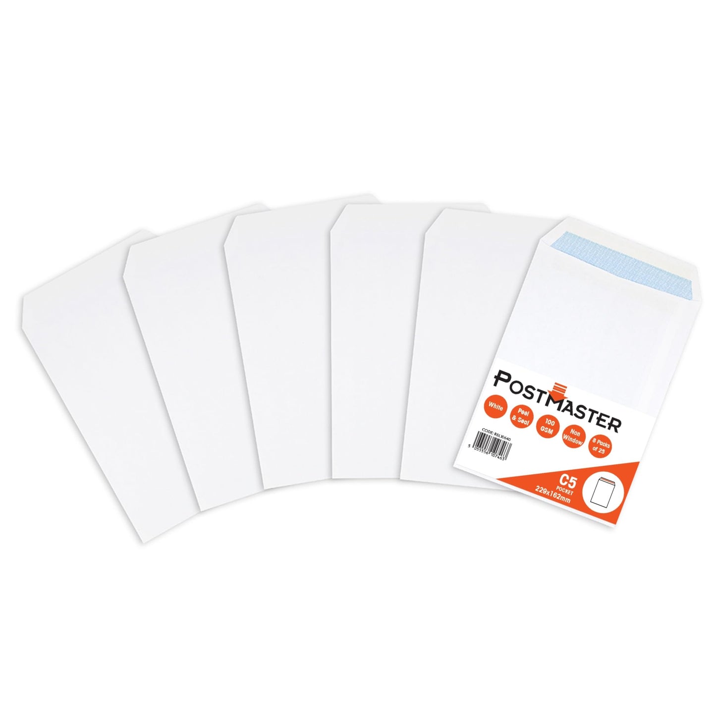 - Postmaster A5 Envelopes Peel & Seal 100GSM White Paper | 25 Pack -