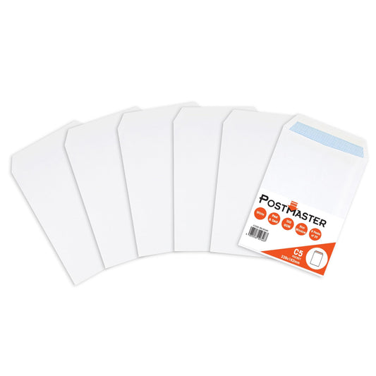 - Postmaster A5 Envelopes Peel & Seal 100GSM White Paper | 25 Pack -