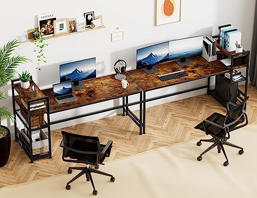 - HOMIDEC Desk | 160x60cm Computer Desk with Bookshelf | Study Desk with 4 Tier DIY Storage Shelves -
