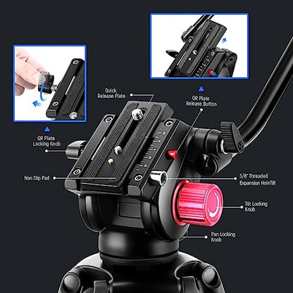 - NEEWER 79"/200cm Video Tripod | Heavy Duty Aluminum Alloy Camera Tripod Stand -