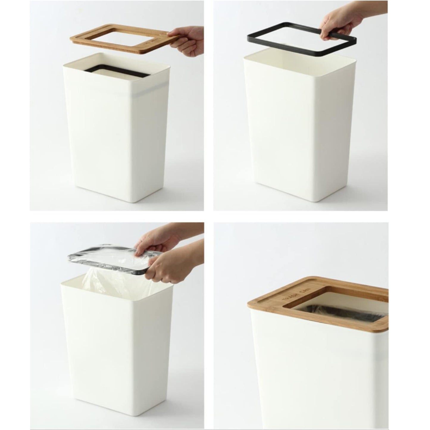 - Dicunoy Plastic Small Trash Can | 9L White Garbage Container -