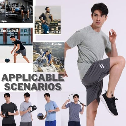 - Fovdtaa 5 Pack | Mens Short Sleeve Crew Neck Gym T Shirt Workout -