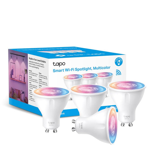 - Tapo Smart Wi-Fi Spotlight Multicolour Lightbulb | GU10 | Remote Control | Energy Saving, Works with Alexa & Google Home | 4 Pack -