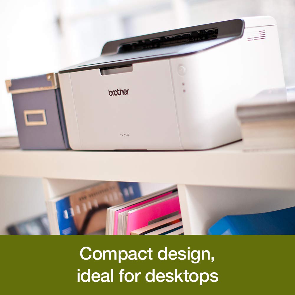 Brother HL-1110 Mono Laser Printer - Single Function, USB 2.0, Compact, A4 Printer
