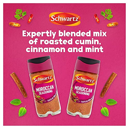 - Schwartz Moroccan Seasoning 40 G | Jar | Pack of 6 | Expertly Blended Mix of Roasted Cumin, Cinnamon & Mint | Great for Marinating Chicken or Lamb -