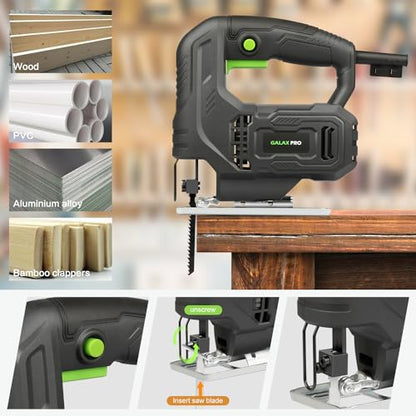 - GALAX PRO 400W Variable Speed Jigsaw | 3000 SPM,±45° Bevel Cutting | Lock-on Button -