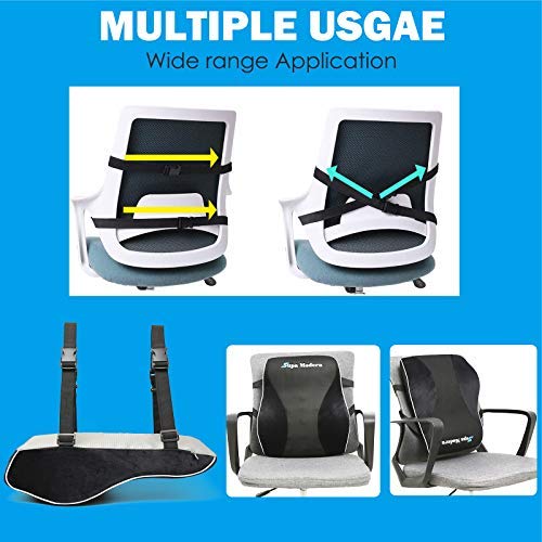 - SUPA MODERN | Lumbar Support Pillow for Office Chair | Memory Foam Back Cushion -