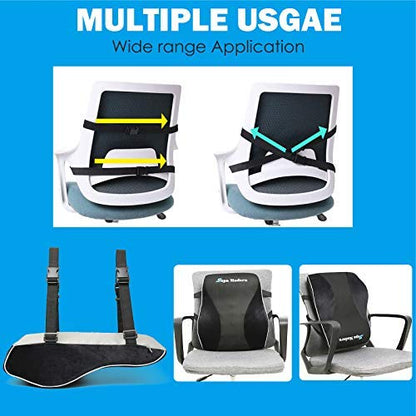 - SUPA MODERN | Lumbar Support Pillow for Office Chair | Memory Foam Back Cushion -