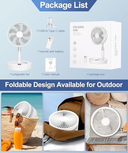 - LBSTP Portable Standing Fan with Remote Control | 7.8 Inch Foldable Pedestal Fans | 7200mAh Rechargeable Battery | USB Powered Floor Fan -