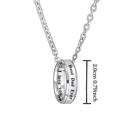 BESPMOSP Best Dad Ever Necklace Dad Gifts From Daughter Son Daddy Necklace Father's Day Gifts Birthday Necklace For Dad… (Best Dad Ever)