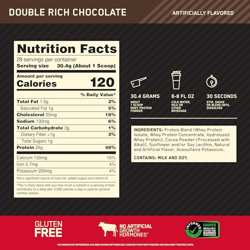 - Optimum Nutrition Gold Standard Whey Protein | Muscle Building Powder with Naturally Occurring Glutamine and Amino Acids -
