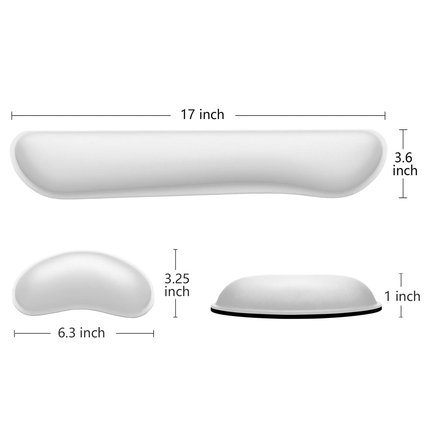 Dapesuom Enlarge Keyboard Wrist Rest Pad,Memory Foam Set Wrist Cushion Support for Easy Typing & Pain Relief,Mouse Wrist Pad,Anti-Slip Wrist Support for Gaming,Computer, Laptop, Office,Ivory White