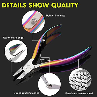 BEZOX Portable Nail Clipper - Toenail Clippers with Surgical Stainless Steel Suitable for Thick Fingernail Toenail