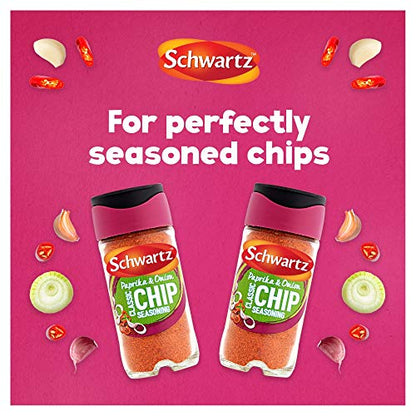 - Schwartz Paprika & Onion Classic Chip Seasoning | 55 G | Pack of 6 |  Paprika, Onion & Garlic, Spicy, Sweet & Earthy Flavour -