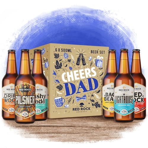 - Red Rock Brewery Cheers Dad Mixed Craft Beer Gift Set | 6 Bottles In A Presentation Box –