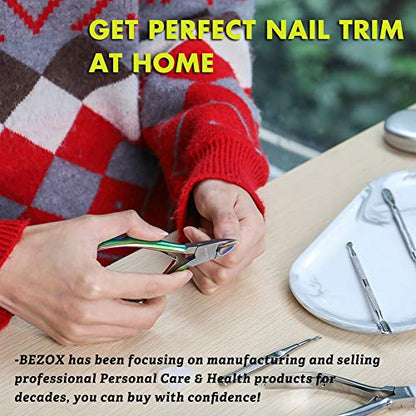 BEZOX Portable Nail Clipper - Toenail Clippers with Surgical Stainless Steel Suitable for Thick Fingernail Toenail