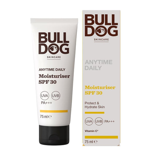 BULLDOG SKINCARE - Anytime Daily Moisturiser SPF 30 for Men | Protect & Hydrate Skin | 75 ml