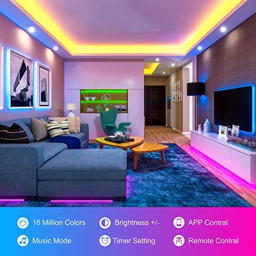 - zyzykeji Led Strip Light 20m with Music Sync, RGB Smart Strip Lights