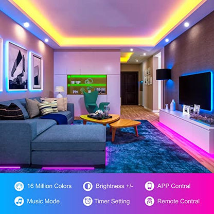 - zyzykeji Led Strip Light 20m with Music Sync, RGB Smart Strip Lights