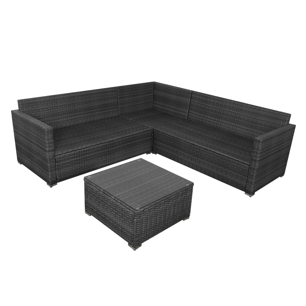 - Panana Rattan Furniture Set | 5 Seater | Lounge Corner Sofa Set | Table Stool -
