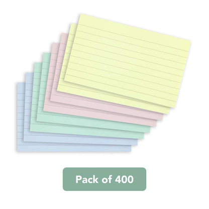 - SUMMIT Flash Cards | Lined Revision Cards |Pastel Assorted | 7.5 x 12.5 cm | 400 Pack -