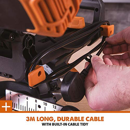 - Evolution Power Tools R210SMS+ Sliding Mitre Saw With Multi-Material Cutting | 45° Bevel | 50° Mitre | 230mm Slide | 1500 W | 230 V -