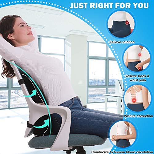 - SUPA MODERN | Lumbar Support Pillow for Office Chair | Memory Foam Back Cushion -