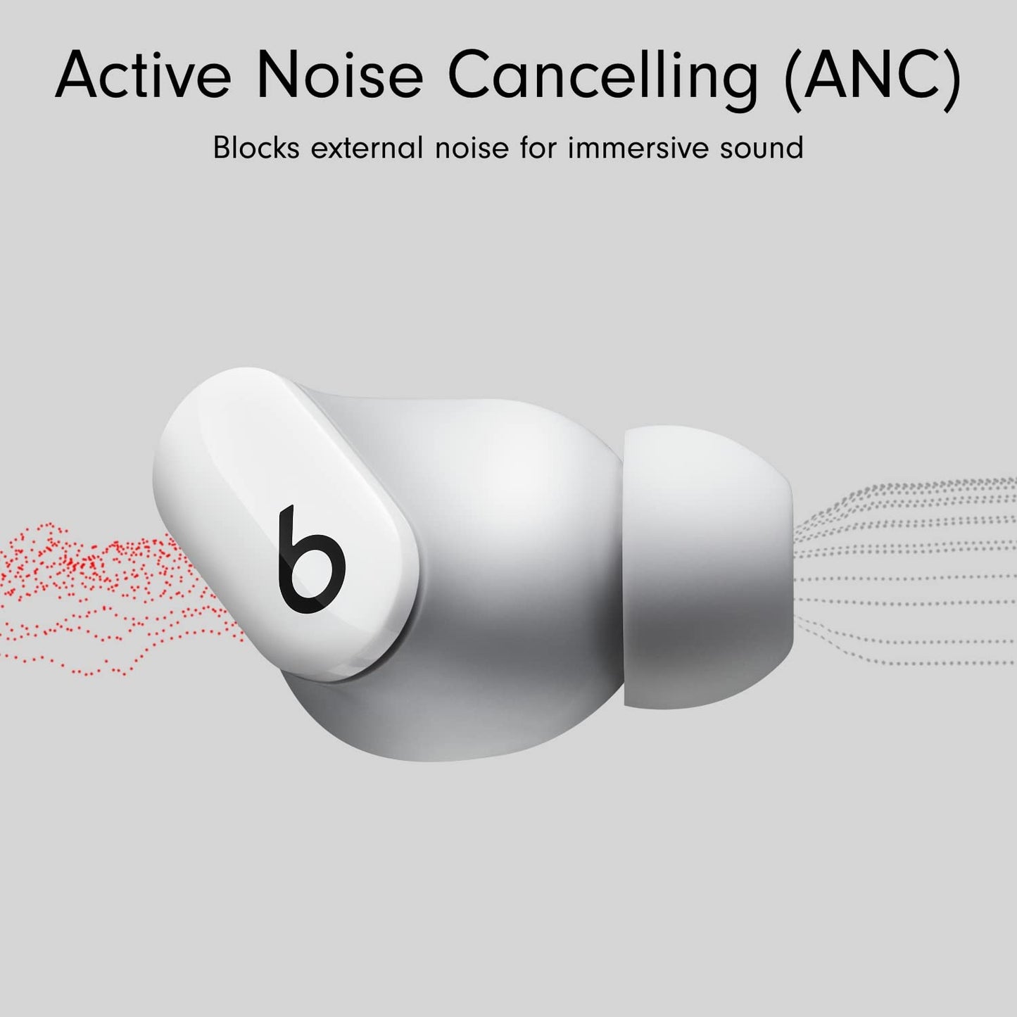 Beats Studio Buds – True Wireless Noise Cancelling Earbuds – IPX4 rating, Sweat Resistant Earphones, Compatible with Apple & Android, Class 1 Bluetooth, Built-in Microphone – White