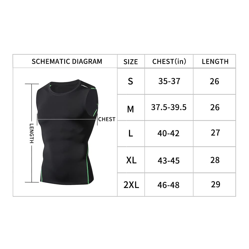 - LUWELL PRO Men's 3 Pack Compression Vest Tops | Sleeveless Workout T Shirt -