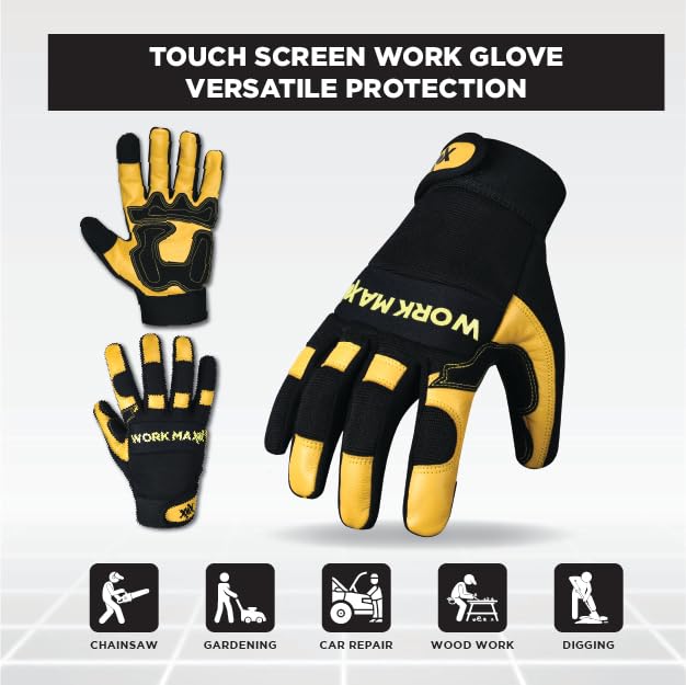-  WORKMAXX Gardening Working Gloves Garden Thorn Proof Flexible Heavy Duty