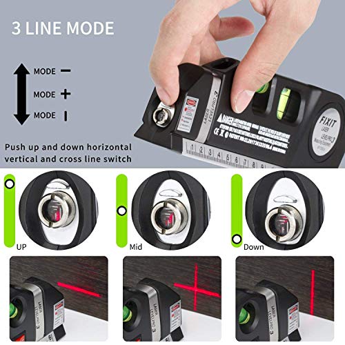 - Spirit Level | Laser Measure Multipurpose | Laser Level Spirit Level | Standard Metric Ruler Laser Measuring Tape 8ft/2.5M -