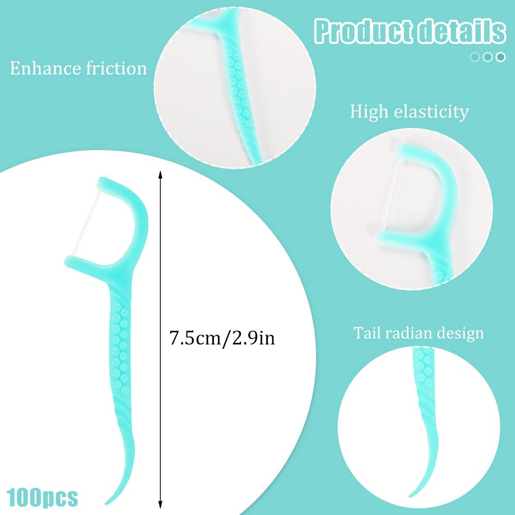 - 100 Pcs Dental Floss, Dental Floss Picks Disposable Portable Floss Sticks Dental Floss Toothpick Tooth Picks Sticks Interdental Cleaning Tool for Travel Home Office Restaurant(Blue)