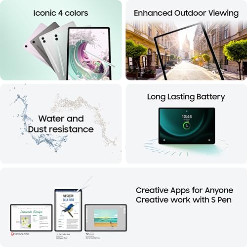 - Samsung Galaxy Tab S9 FE Tablet with S Pen | 128GB | Long-lasting Battery | Grey -