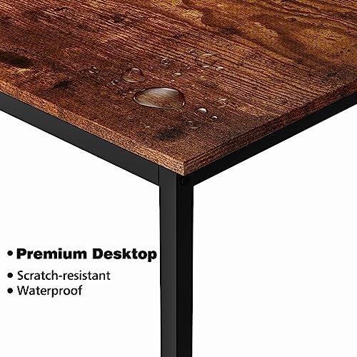 - HOMIDEC Desk | 160x60cm Computer Desk with Bookshelf | Study Desk with 4 Tier DIY Storage Shelves -