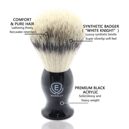 - Luxury Mens Shaving Brush by Echolly | NO Shedding Bristle Shaving Brushes for Men -