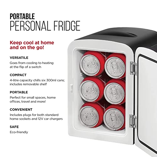 - Iceman Black Portable Mini Fridge | Cools & Warms | Lightweight Fridge | 4 Litre -