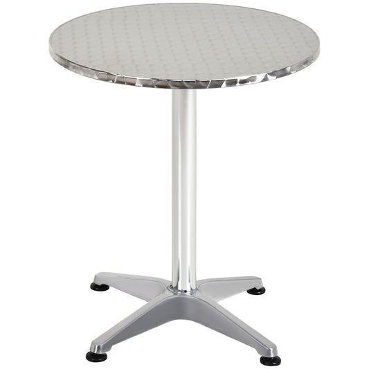 - HOMCOM Aluminum Bistro Bar Table | Round Tabletop Dining -