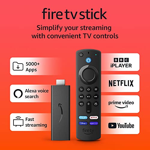 Amazon Fire TV Stick, Alexa Voice Remote, TV controls and access to hundreds of thousands of films and TV episodes