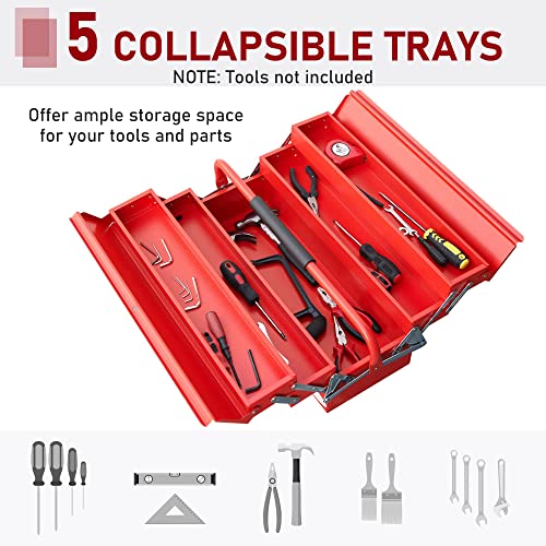 - DURHAND Metal Tool Box | 3 Tier | 5 Tray | Professional Portable Storage Cabinet -