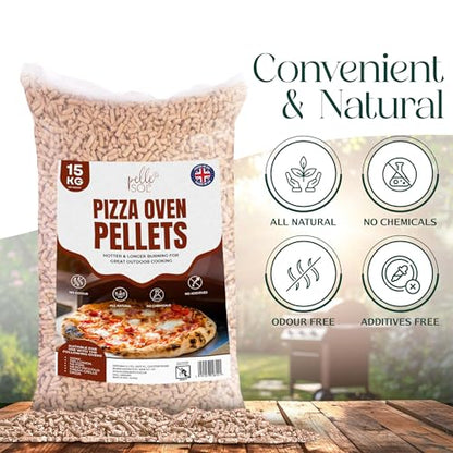 - Pelle & Sol 15kg Wood Pellets | Premium Fuel for Pizza Ovens & Grills | Bagged for Easy Storage & Handling -