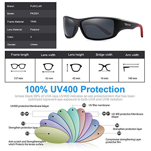 - PUKCLAR Polarised Sports Sunglasses | Running Cycling Fishing Driving Golf -