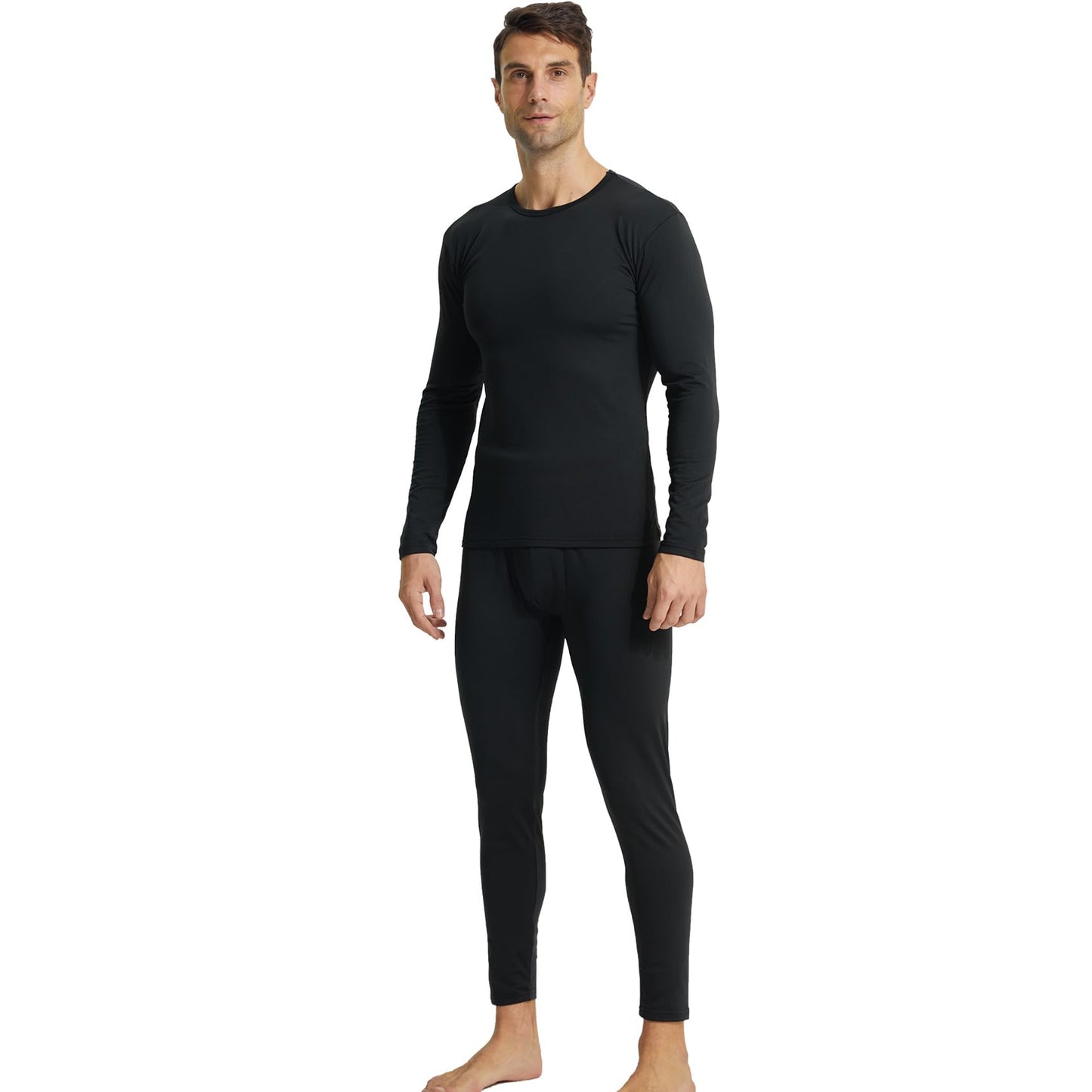 - LANBAOSI Mens Thermal Underwear Set | Winter Warm Fleece Long Sleeve Top and Long Johns -