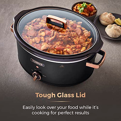 - Tower T16043BLK Cavaletto | 6.5 Litre Slow Cooker | 3 Heat Settings -