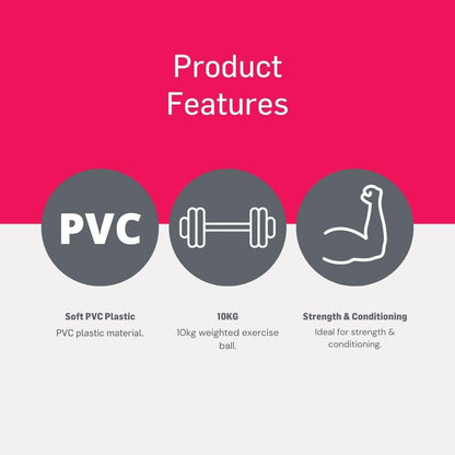 66fit Slam Ball - Black (10kg) Gym & Home Training for Workout, Strength Building, Resistance Training, Weight Loss